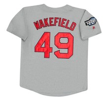 Tim Wakefield 2004 Boston Red Sox Grey Road World Series Jersey Men's (L-XL)
