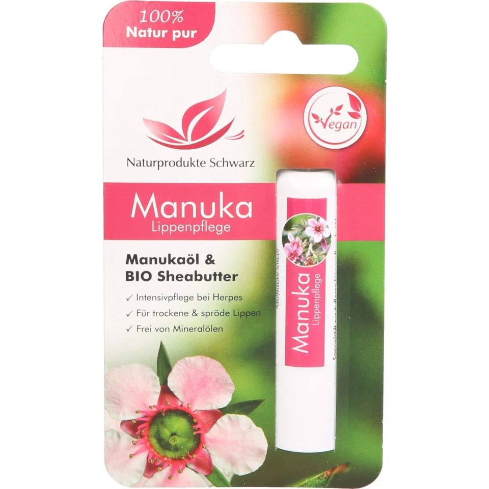 NATURPRODUKTE SCHWARZ MANUKA LIPPENPFLEGE bei Herpes Stift 4.8 g PZN12733334