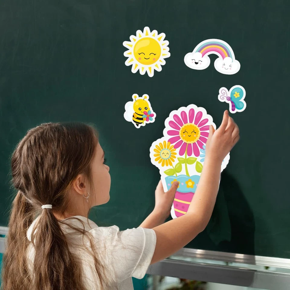 44 piezas Flores Primavera Verano Recortes Tablón de anuncios Decoraciones para niños + Sti... Foto 3 de 4