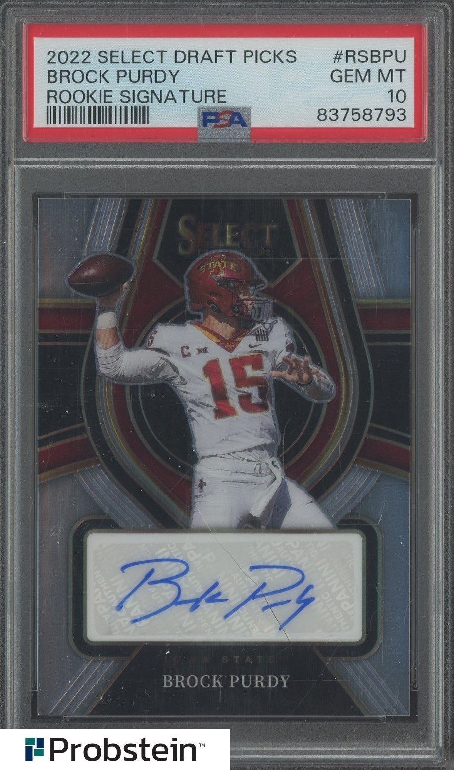 Brock Purdy Panini Select Draft Picks Rookie Signatures #RSBPU Base