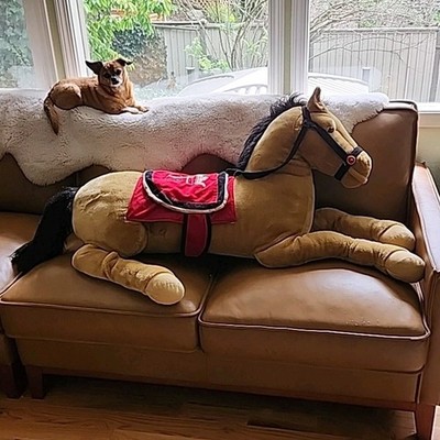 Animal Alley Toys R Us Plush Brown Derby Pony Horse W/ Saddle Jumbo Large XL 55 