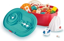 NEW: Hape 90 Piece Quadrilla Stack Track Bucket Box Marble Race Building Set