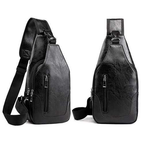 Men Sling Bag Anti Theft Shoulder Bag Small Leather Crossbody Sling Backpack ... - Picture 3 of 7