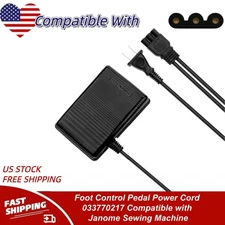 Foot Control Pedal Power Cord 033770217 Compatible with Janome Sewing Machine