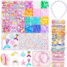 Bracelet Making Kit for Kids Girls - Makes 18 Bracelets, Cute Beads for Jewelry