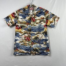 Vintage RJC Hawaiian Camp Shirt Mens Small Beach Surfboard Party Coastal Restort