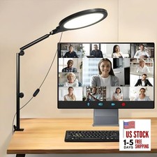 Desk Ring Light, 10" LED Ring Light for Desk with Clamp, 360 Rotate Black
