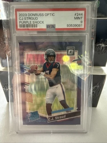2023 Donruss Optic - PSA 9 MINT - CJ Stroud Rated Rookie RC Purple Shock SP