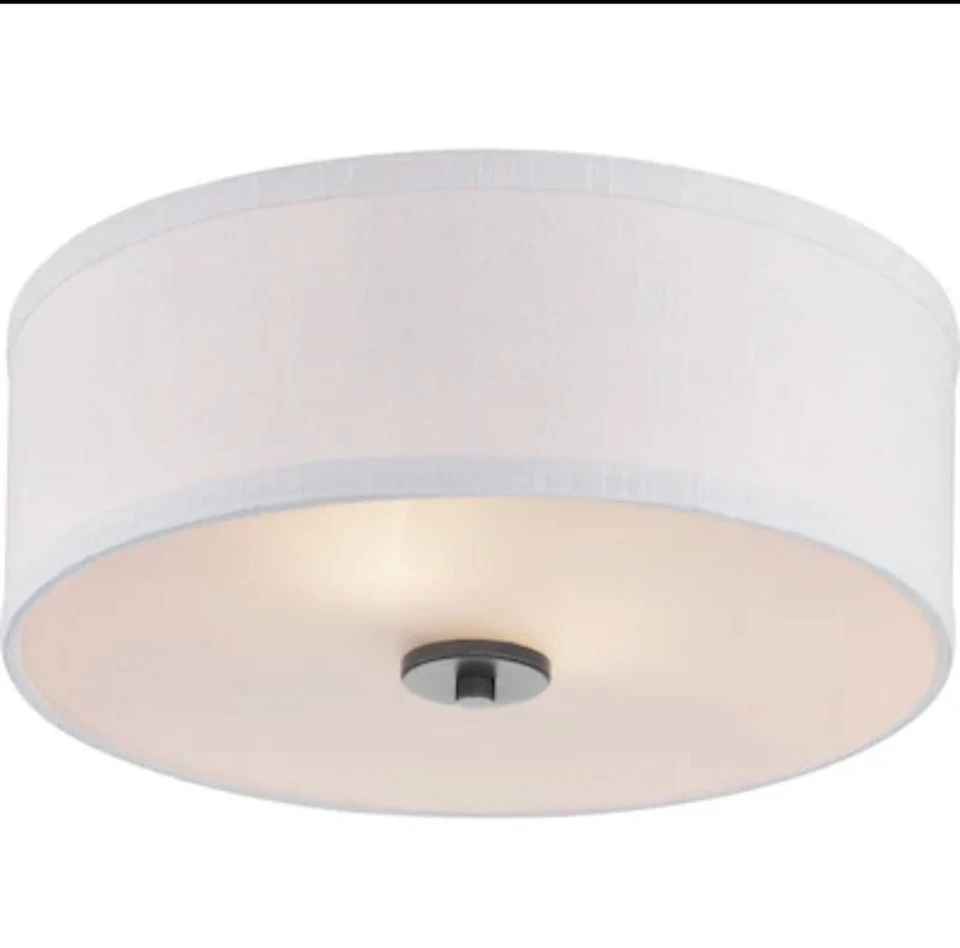 Inspire 13 pol. Luminária de teto de grafite 2 luzes montagem embutida tambor P350130-143 - Imagem 2 de 4