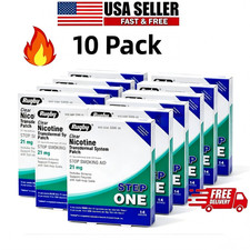 10 Packs Rugby Clear Nicotine 21mg Transdermal System Patch Step Exp 06/2028