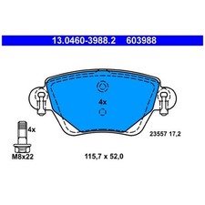 Satz Bremsbeläge Bremsklötze hinten für Renault Kangoo KC0/1 FC0/1 | 23901038