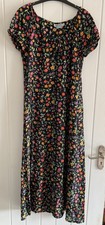 Monsoon Floral Print Size 12 Maxi Dress Short Sleeve VGC See Measurements