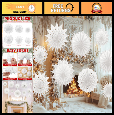 18 Pcs Large 3D Paper Snowflakes - Winter Hanging Decor for Home & Party