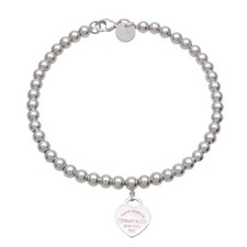 Tiffany  Co Return to Tiffany Mini Heart Tag Beads Bracelet SV925 Auth Used F/S