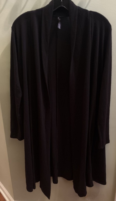 Rags & Couture Women's Long Black Open Front Cardigan Medium