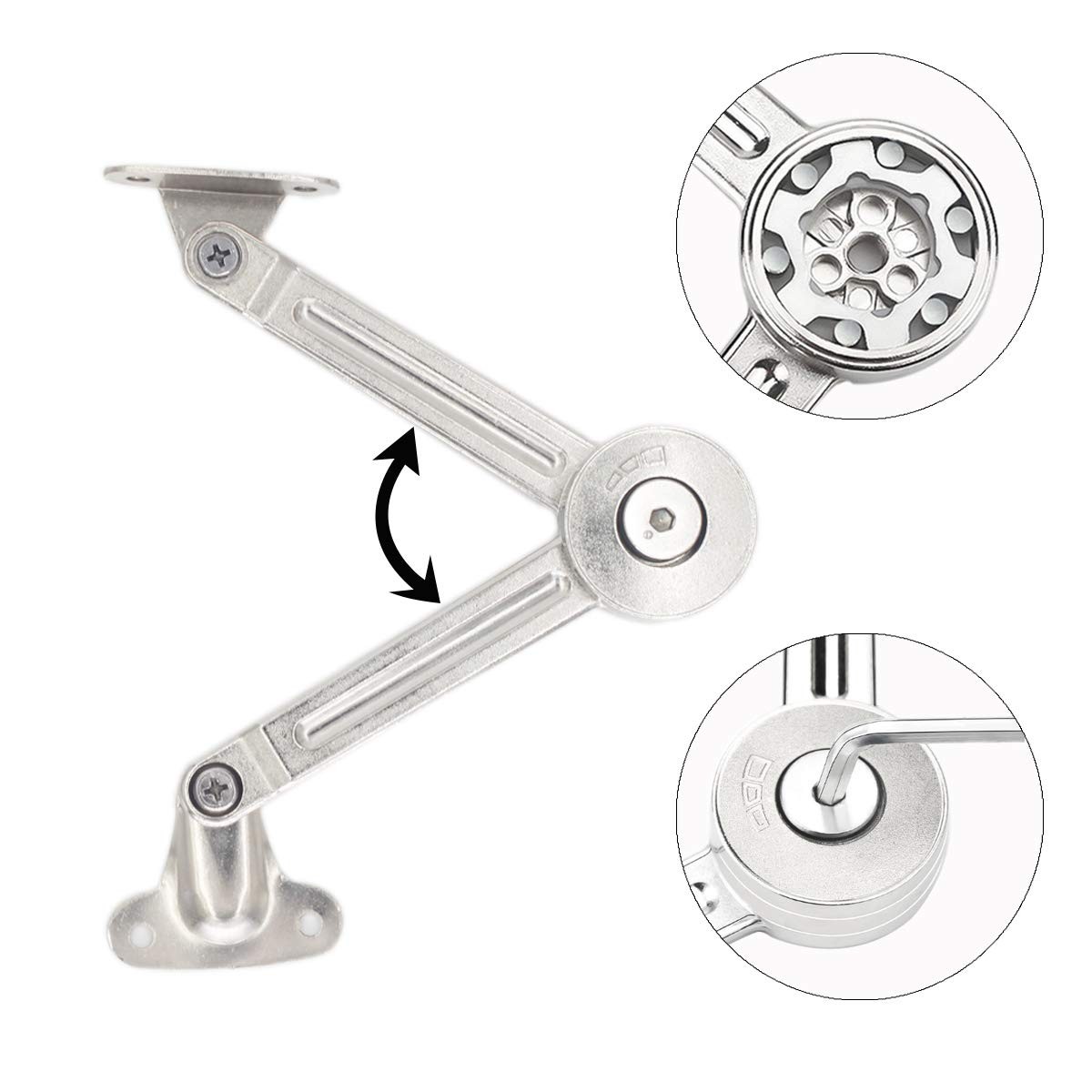 Compas de levage amorti pour abattant relevable fermeture douce soft-close - 3