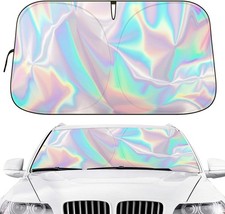 Upgraded Laser Lamination Foldable Car Windshield Sun Shade with Storage Pouch,