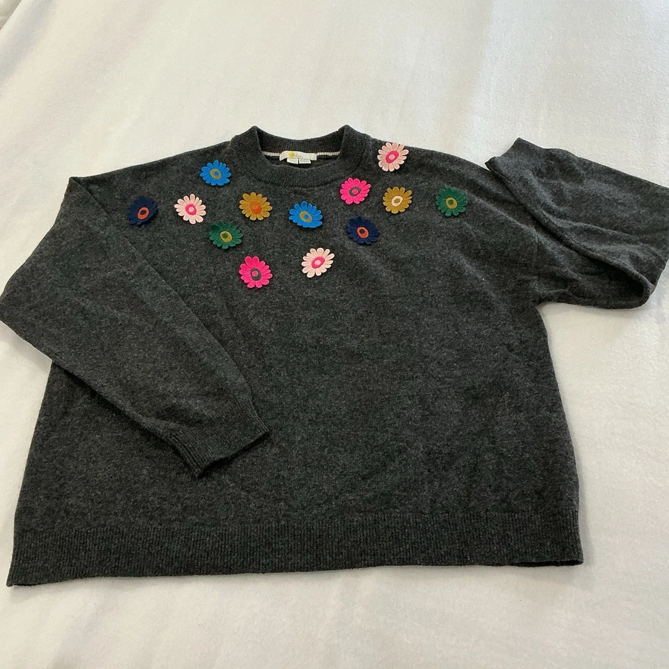 Suéter Boden Bordado Crochet Floral Apliques Cottagecore Talla 16/18 Foto 4 de 4