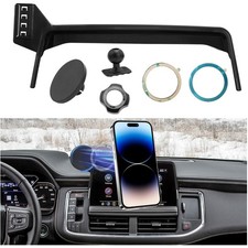 2021-2024 Chevy Tahoe Magnetic Phone Mount with 360  Rotation - Black Aluminum