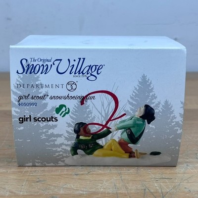 Dept 56 Snow Village Girl Scout Snowshoeing Fun 4050992 Retired