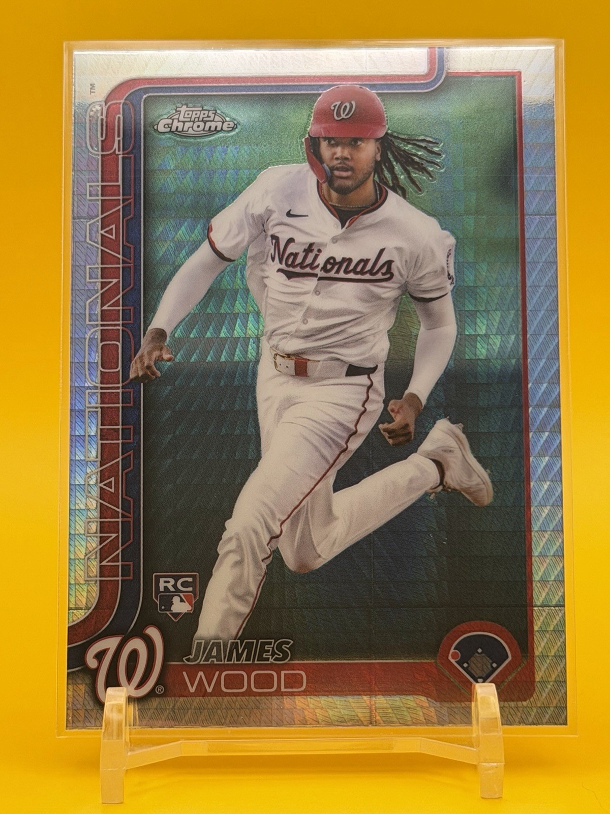James Wood 2025 Topps Chrome Prism Refractor RC Washington Nationals #132