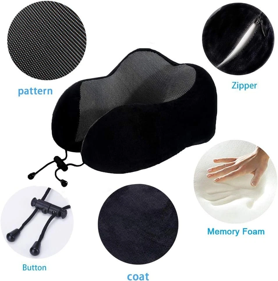 Travel Pillow, Best Memory Foam Neck Pillow Head Support Soft Pillow for Slee...