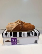 dv Dolce Vita Clog Slippers Cognac Faux Fur Lined Buckle Women's US 8