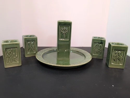 ChristianBook Christmas Advent Tray Nativity Candle Holder Tray Bible Verses NIB