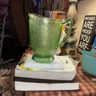 vintage green depression glass pitcher