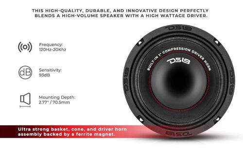 PAAR DS18 PRO-HY6MSL 6,5" Flach Auto Mitteltöner Lautsprecher Treiber Lautsprecher 8 Ohm - Bild 3 von 15