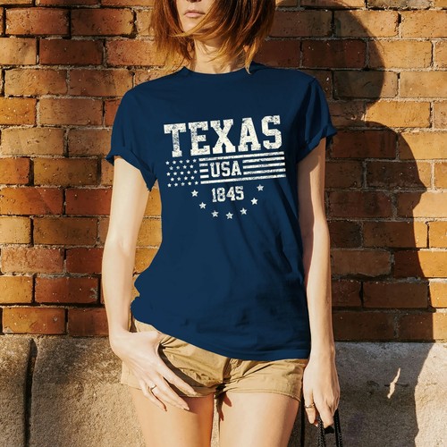 USA Flagge Statehood Texas 1845 - America Founding State Pride T-Shirt - Navy - Bild 5 von 7