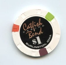 1.00 Chip from the Catfish Bend Casino Burlington Iowa H&C