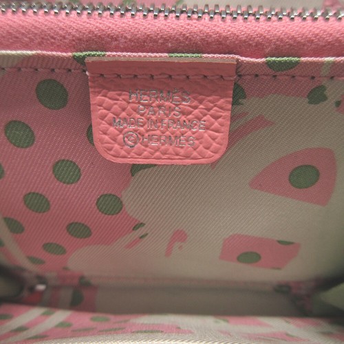 AUTHENTIC HERMES Azap Silk In Compact coin purse Rose Confetti Epsom 0225 - Picture 8 of 8