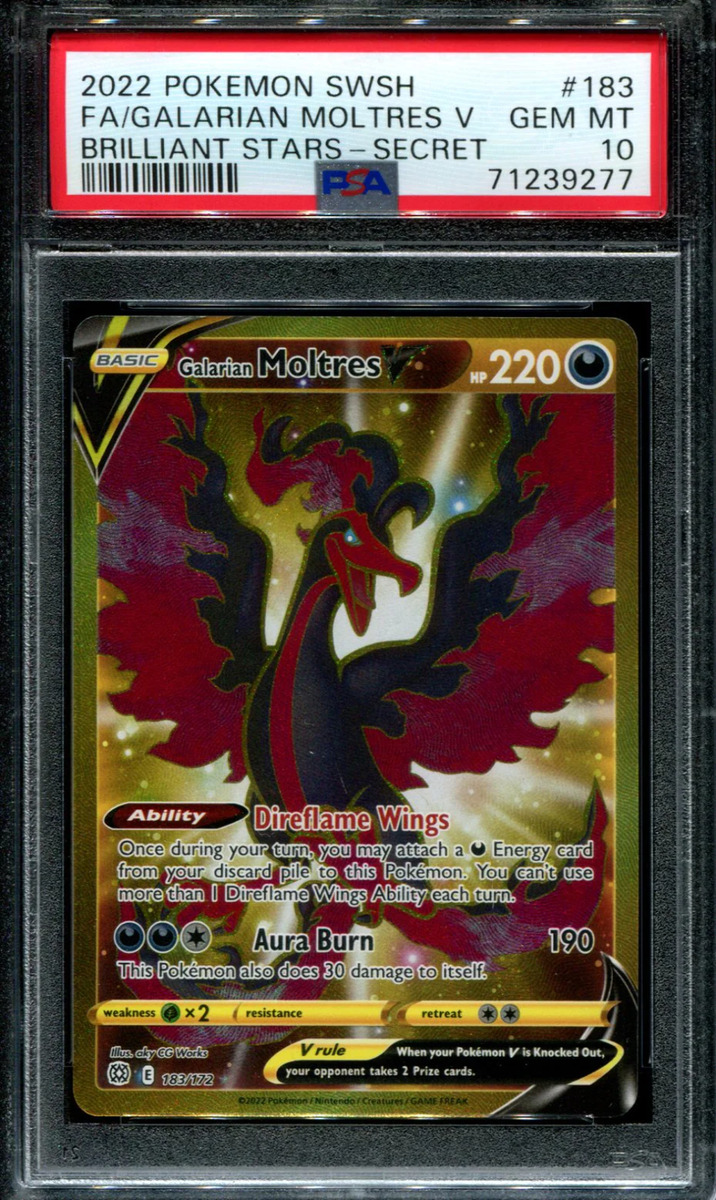 Galarian Moltres V CGC 9 Holo (0073) 183/172 - Pokemon Graded Cards »  Brilliant Stars - Graded Power