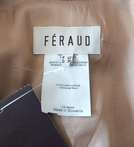 Vtg New FERAUD Ladies Smart Oatmeal Linen Silk Blend Lined 2 Piece Skirt Suit 12 - Picture 6 of 23