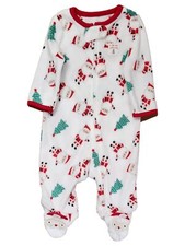 Carters Infant Boys  Girls Fleece First Christmas Santa Christmas Sleeper