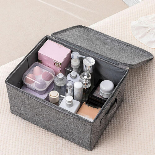 Aufbewahrungsbox mit Deckel 3er Set, faltbare Oxford-Stoffbox mit 3 Griffen DE - Bild 4 von 16