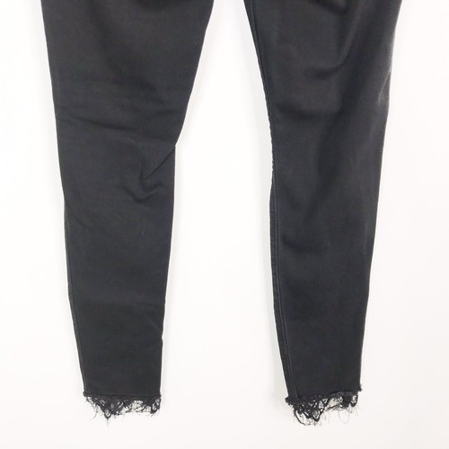Just Black Womens Size 26 Black Lace Bottom Ripped Skinny Jeans Cotton Stretch - Picture 9 of 11