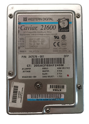WD Caviar 21600 1624.69mb WDAC21600-60H 621012A 60-600621 Hard Drive 3.5 IDE Pata