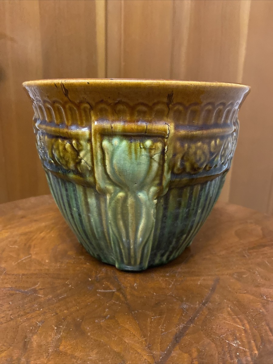 Brush McCoy Blended Majolica 1927 Art Pottery Tulip Brown