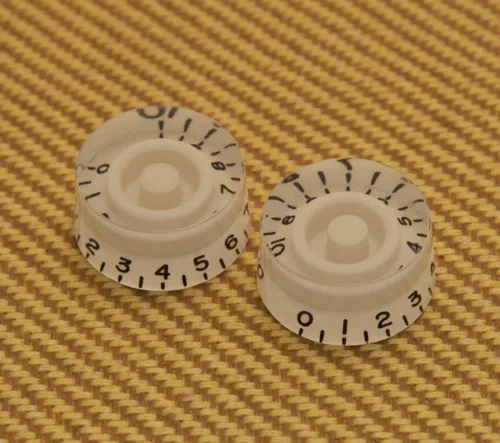 PK-0130-025 (2) White Speed Knobs For Gibson® USA & CTS Split Shaft Pots 