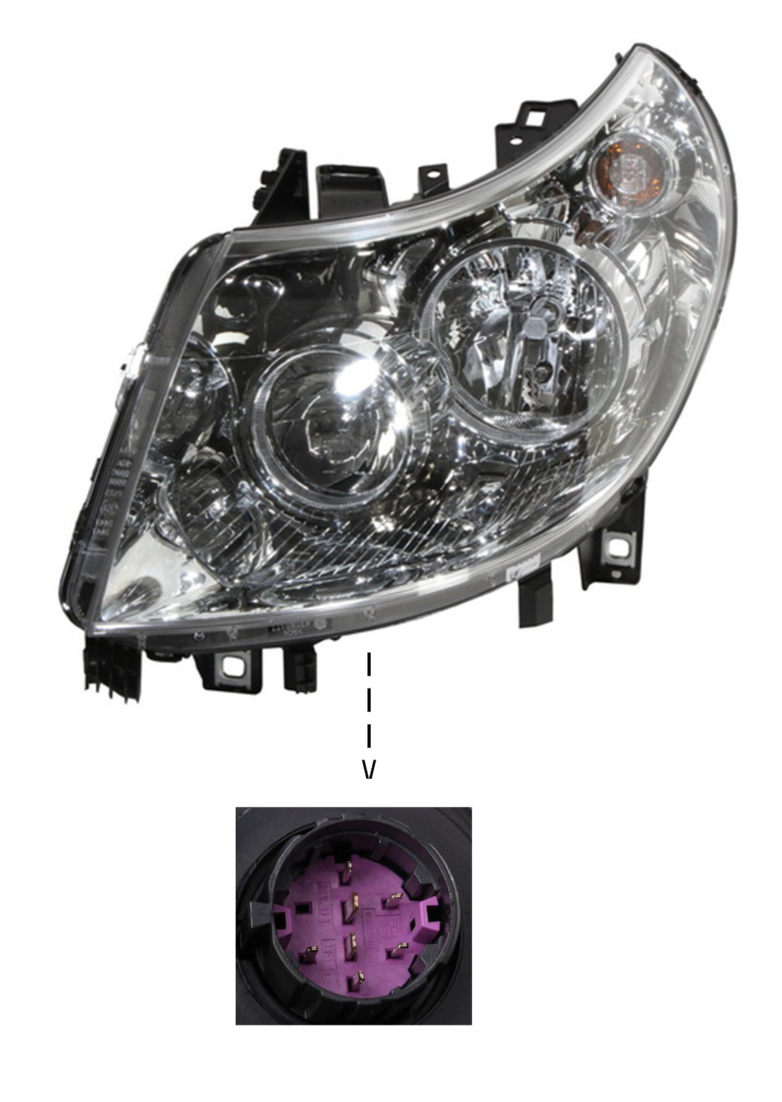 Phare avant gauche Fiat Ducato réglable pour éliminer le manque de visibilité