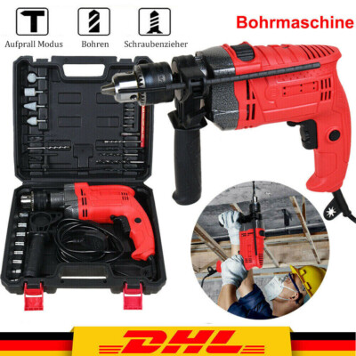 1200W Bohrmaschine Schlagbohrer Bohrhammer Schlagbohrmaschine Zubehör mit Kasten
