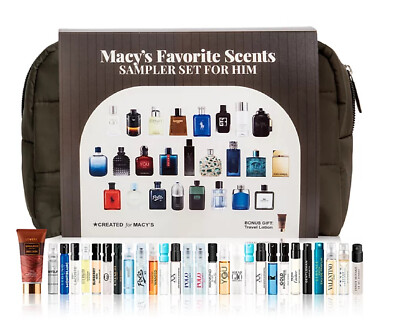 26pc Macy's Men's Designer Cologne Sample Lot Set ~D&G Burberry Gucci Prada YSL