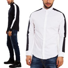 TOOCOOL CG-3029 Men's Two Tone Elegant Korean Collar Mao Slim Fit Shirt