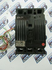 GE TED134015 Circuit Breaker, 15 Amp 480 Volt 3 Pole Black Auxiliary Switch