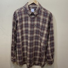 BROOKS BROTHERS SHIRT Men  s Size XL Brown Beige Plaid Button Up 346 Dress Casual