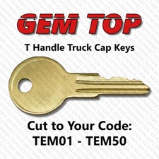 Gemtop T Handle Replacement Key Cut to Your Code TEM01 - TEM50