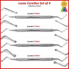 Dental Lucas Bone Curettes Set Of 4 Surgery Surgical Periodontal Tools Margalla®