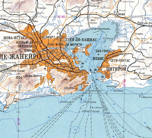 Mapa Topográfico Militar Soviético Ruso - RÍO DE JANEIRO (Brasil), 1964, REIMPRESO - Imagen 3 de 3